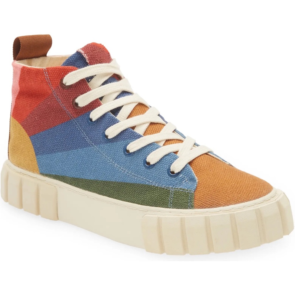 NWT FARM Rio Rainbow Sun Platform High Top Sneaker